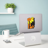 Halloween Decoratie Howling Black Cat Sticker (Laptop op bureau)