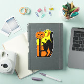 Halloween Decoratie Howling Black Cat Sticker (iPad Cover)