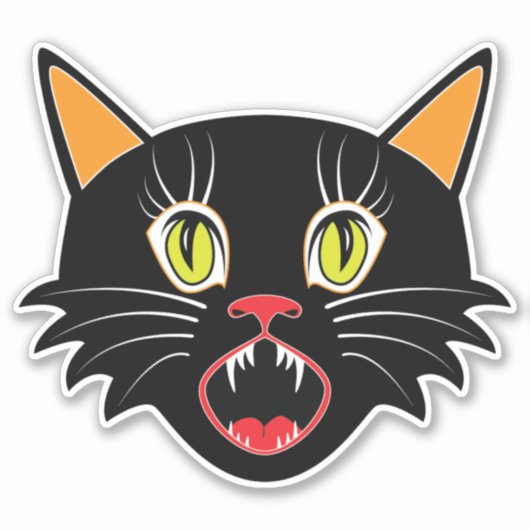  Halloween Decoratie Zwart Cat II Sticker (Voorkant)
