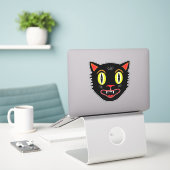  Halloween Decoratie Zwart Cat V Sticker (Laptop op bureau)