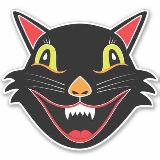  Halloween Decoratie Zwart Cat VI Sticker (Voorkant)