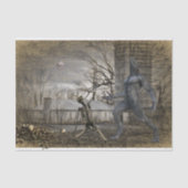 Halloween Decoupage Werewolf Skeleton Tissuepapier (Voorkant)