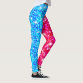Halloween Demi-rouge et Demi-bleu séquin Leggings (Droite)