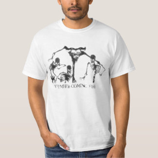 halloween demon en skeletten t-shirt