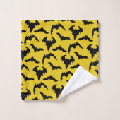 Halloween des chauves-souris jaunes et noires (Gant de toilette)