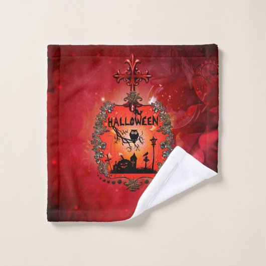 Halloween design bad handdoek (Wasdoekje)