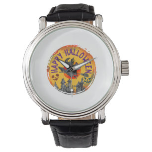 Halloween Design Happy Halloween Witch Horloge