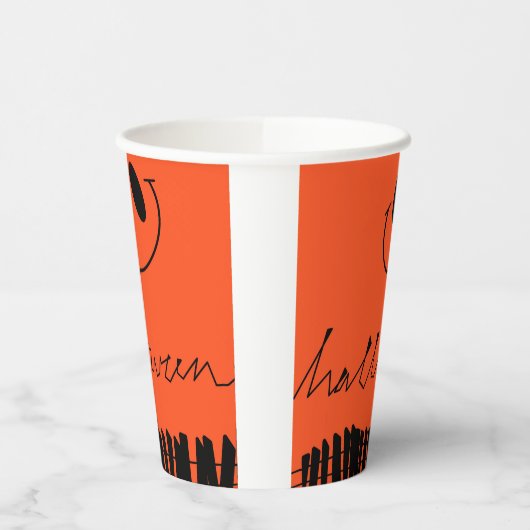 Halloween design op sinaasappel papieren bekers (Links)