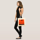 Halloween design op sinaasappel tote bag (Voorkant (model))