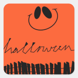 Halloween design op sinaasappel vierkante sticker