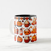 Halloween design tweekleurige koffiemok (Voorkant links)