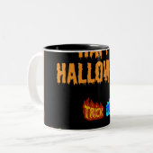 Halloween design tweekleurige koffiemok (Voorkant links)