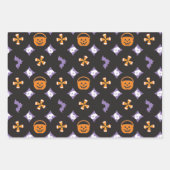Halloween Designer Fun, Skulls & Pumpkins Inpakpapier Vel (Voorkant 2)