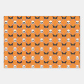 Halloween Designer Fun, Skulls & Pumpkins Inpakpapier Vel (Voorkant)