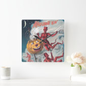 Halloween Devil-wandklok Vierkante Klok (Huis)