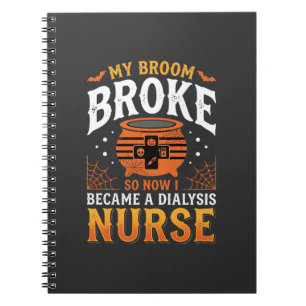 Halloween Dialyse Verpleegster Bezem Gebroken Ontw Notitieboek