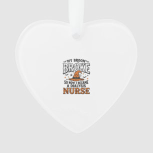 Halloween Dialyse Verpleegster Heksenbezem Gebroke Ornament