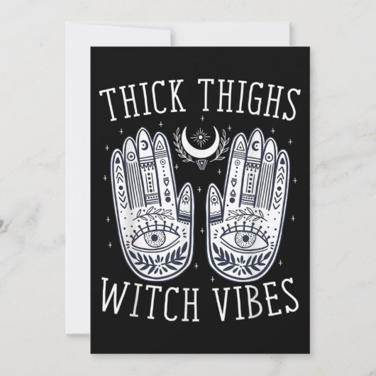 Halloween dikke dijen heks trillingen kaart (Voorkant)