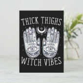 Halloween dikke dijen heks trillingen kaart (Staand voorkant)