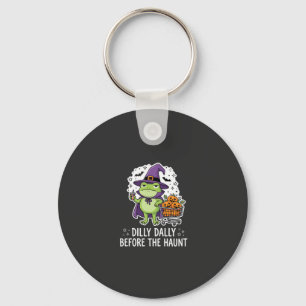 Halloween Dilly Dally Kikker Heks Pompoen Kar Sleutelhanger