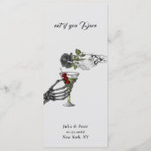 Halloween diner eten en drinken menu Zwart & Wit (Achterkant)