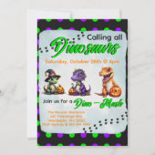 Halloween Dinosaur Dino-Mash Feestje Kaart (Voorkant)