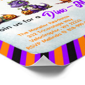 Halloween Dinosaur Dino-Mash Feestuitnodiging Poster (Hoek)