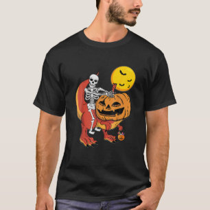 Halloween Dinosaur Pumpkin T Rex Skeleton Boys Tod T-shirt