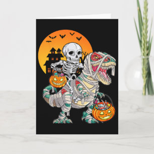 Halloween Dinosaur T Rex Skelet Griezelige Jongens Kaart