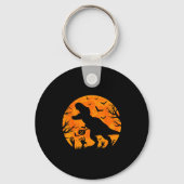 Halloween Dinosaur T Rex With Pumpkin Dinosaur Hal Sleutelhanger (Voorkant)