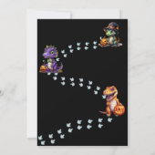 Halloween dinosaurus dino-mash feest kaart (Achterkant)
