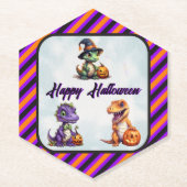 Halloween dinosaurus dino-mash feest kartonnen onderzetters (Voorkant)