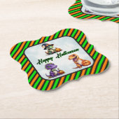 Halloween dinosaurus dino-mash feest kartonnen onderzetters (Gekanteld)