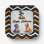 Halloween dinosaurus dino-mash feest papieren bordje (Voorkant)