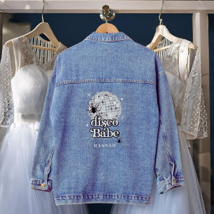 Halloween Disco Ball Groovy Disco Babe Bruidsmeisj Denim Jacket