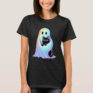 Halloween Disco Geest met Kat Cute Pastel Dames T-shirt