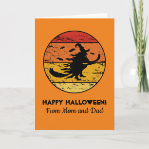 Halloween Distress Vintage Witch 2 Retro Sunset Kaart