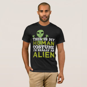 Halloween Dit is mijn menselijk kostuum echt een b T-shirt