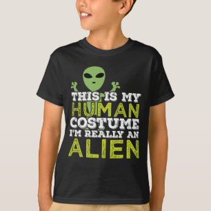 Halloween Dit is mijn menselijk kostuum echt een b T-shirt