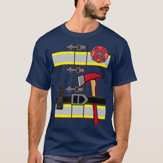 Halloween DIY Firefighter Uniform Costume T-shirt (Voorkant)
