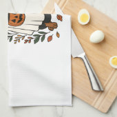 Halloween Dobermann Pincher Bloemen Theedoek (Quarter Fold)