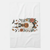 Halloween Dobermann Pincher Bloemen Theedoek (Verticaal)