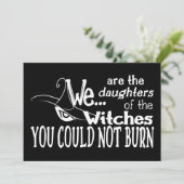 halloween dochters heksen konden niet wit branden kaart (Staand voorkant)