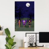 Halloween doet de ondiepe zusters poster (Thuiskantoor)