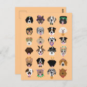 Halloween Dog Faces Briefkaart (Voorkant / Achterkant)