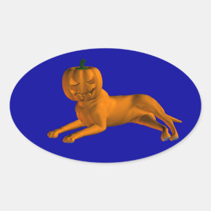 Halloween Dog Ovale Sticker