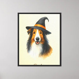 Halloween Dog Portrait - Bailey de Sheltie Canvas Afdruk