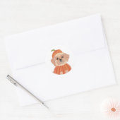 Halloween Dog Ronde Sticker (Envelop)