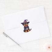 Halloween Dog Ronde Sticker (Envelop)