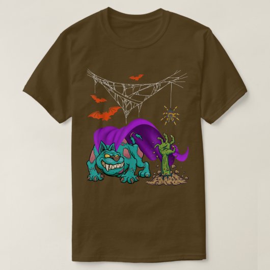 Halloween Dog Scary Zombie Matching Hondenliefhebb T-shirt (Design voorkant)
